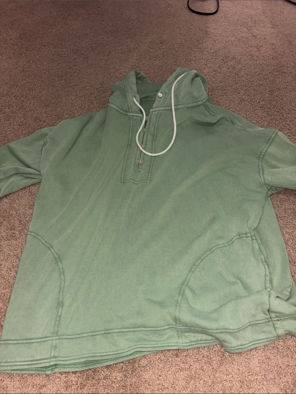 aerie Sage Green Scoop-Neck Pullover Hoodie